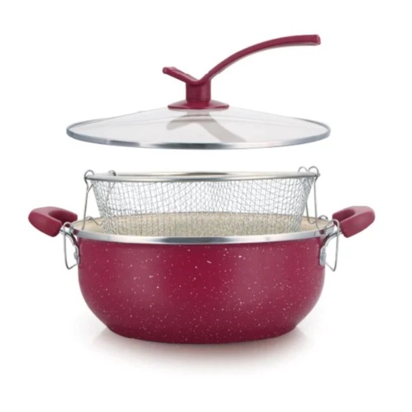 Sartén Olla con Canastilla Cesta para Freír Freidora 24cm