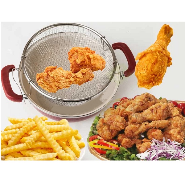 Sartén Olla con Canastilla Cesta para Freír Freidora 24cm