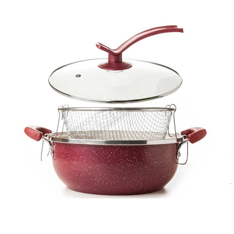 Sartén Olla con Canastilla Cesta para Freír Freidora 24cm