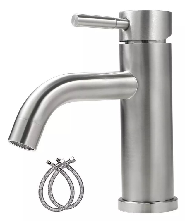 Lavabo Monomando Acero Inoxidable Llave Baño Satinado 4'.