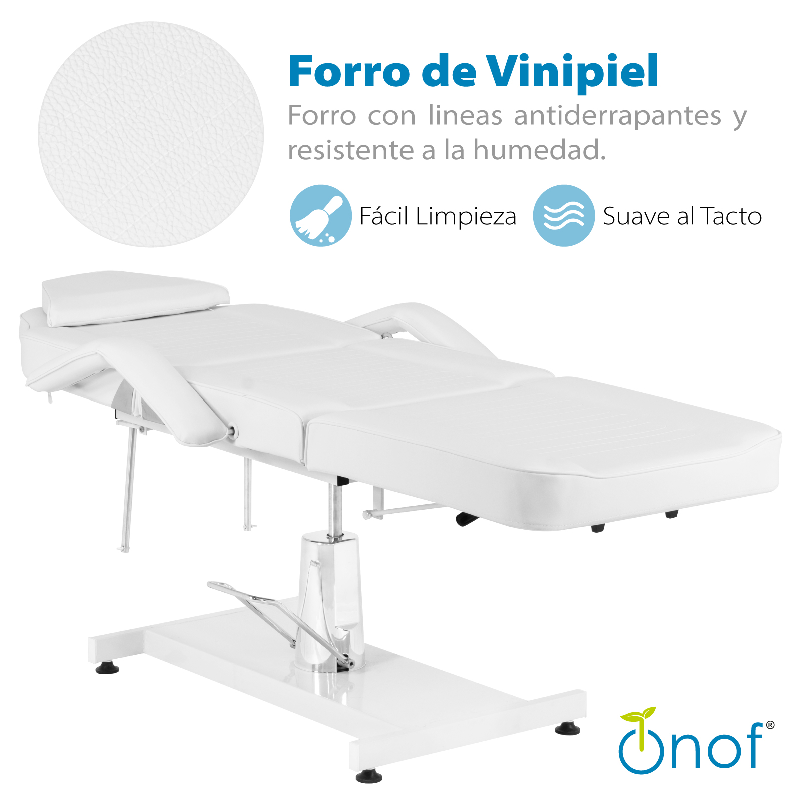 Cama de Masaje Onof Hidráulica Reclinable con Altura Ajustable