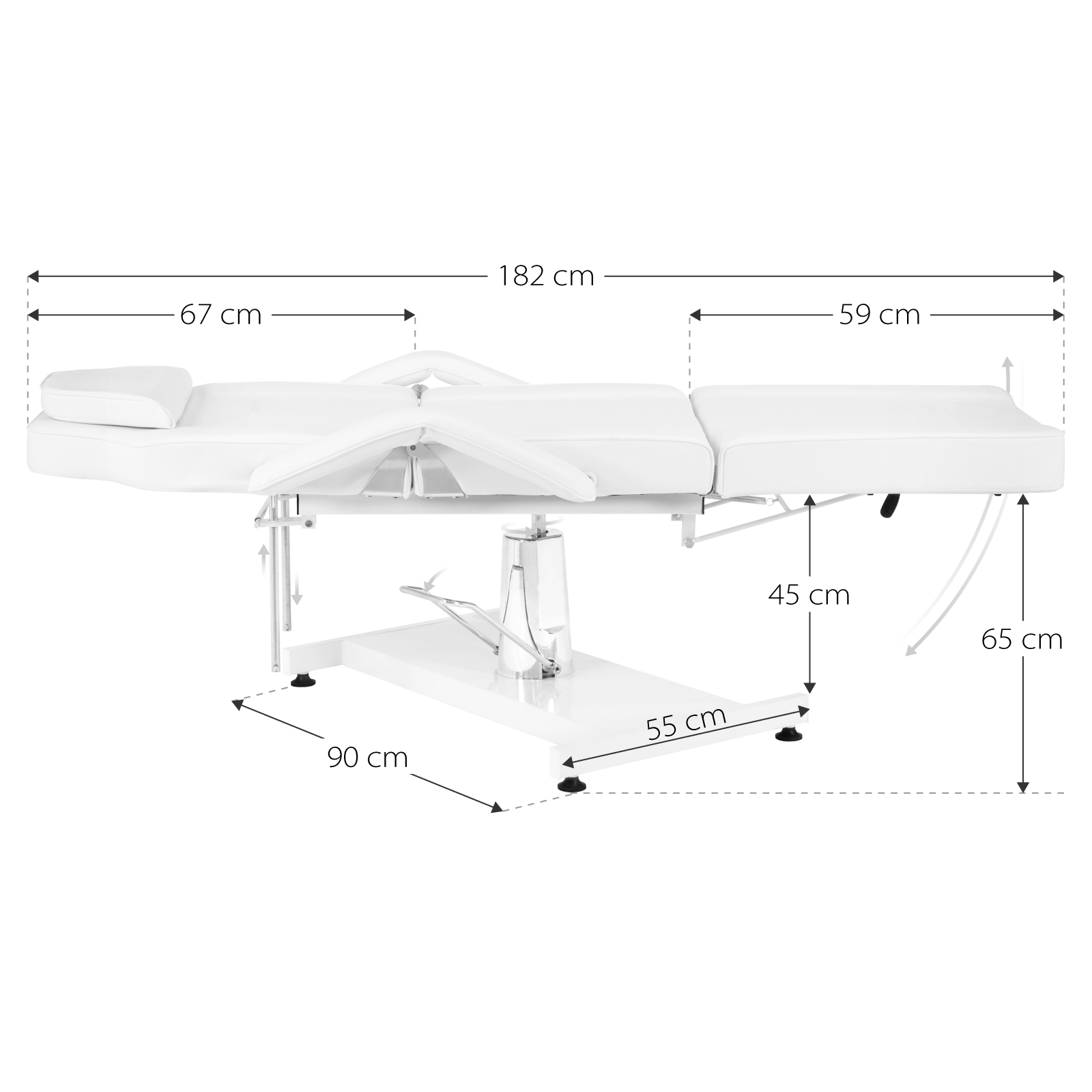 Cama de Masaje Onof Hidráulica Reclinable con Altura Ajustable