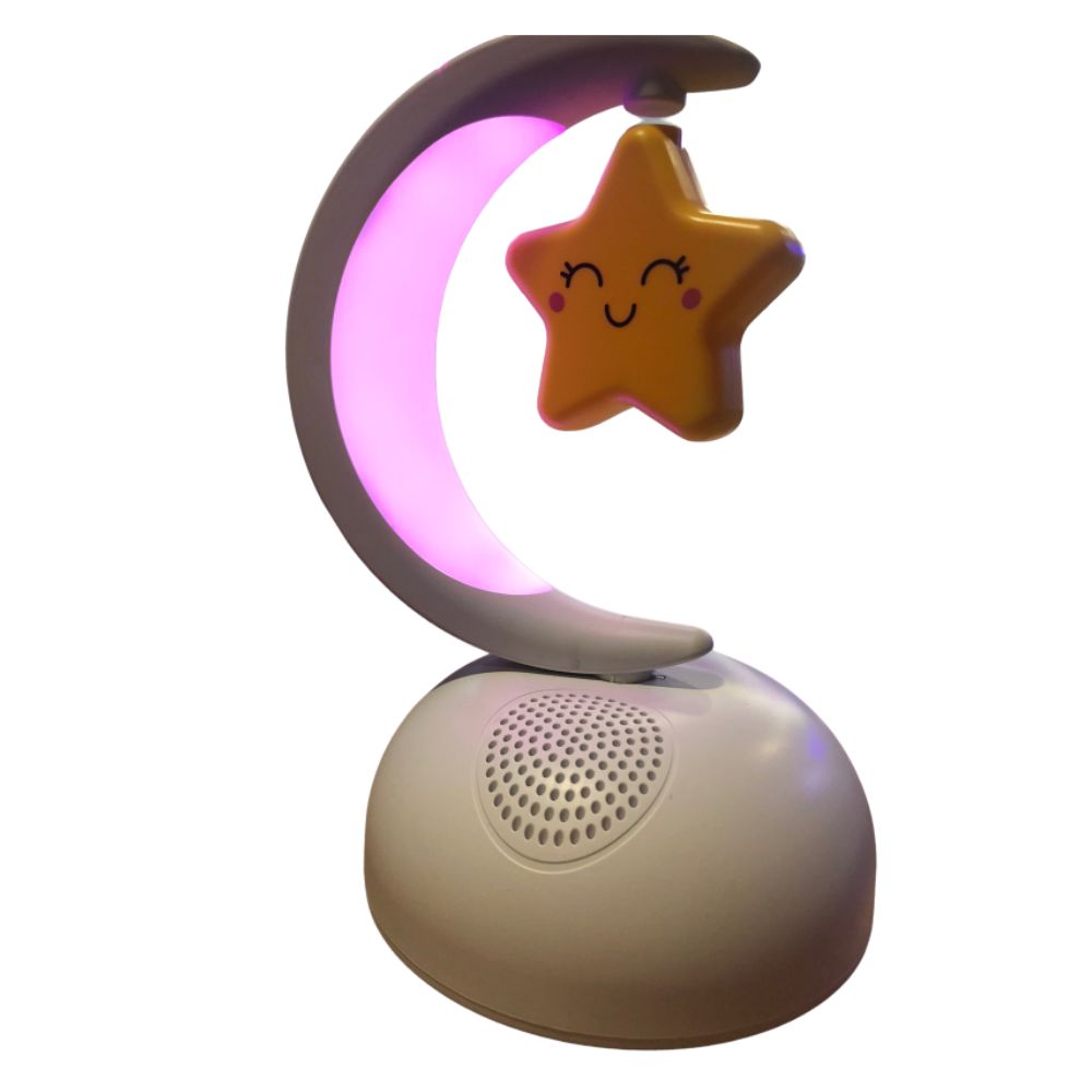 Lámpara en forma de luna con luz RGB y bocina integrada Gadgets&Fun con estrella flotante