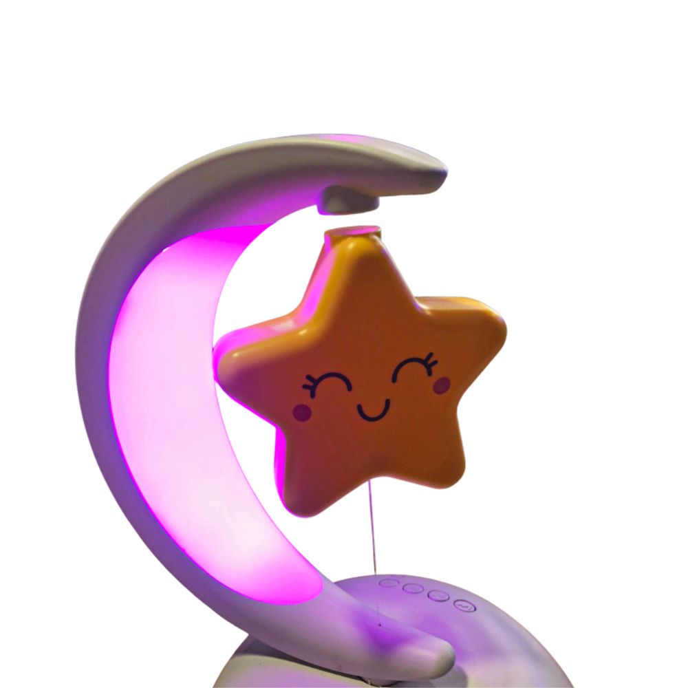 Lámpara en forma de luna con luz RGB y bocina integrada Gadgets&Fun con estrella flotante
