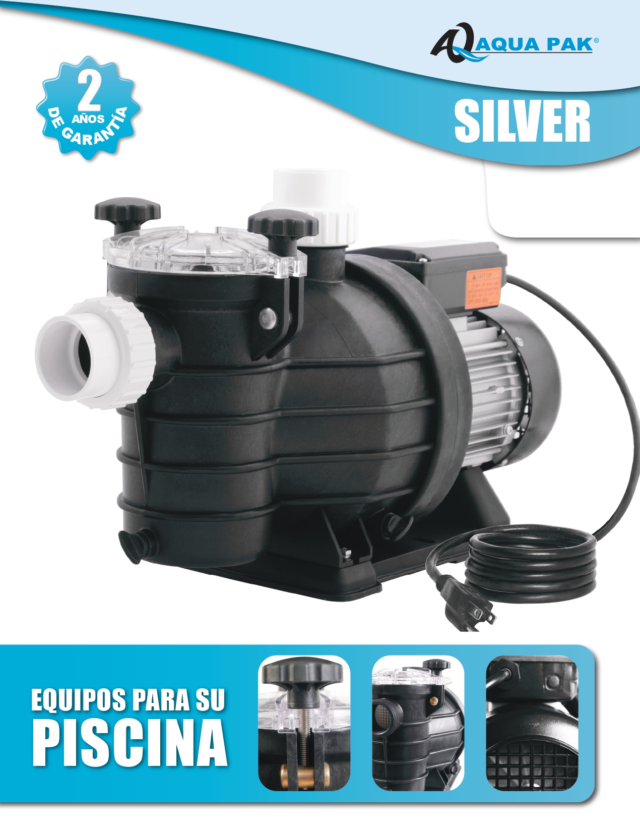 Bomba Para Alberca Modelo SILVER15/1115 Aqua Pak 1.5  Hp 115 V