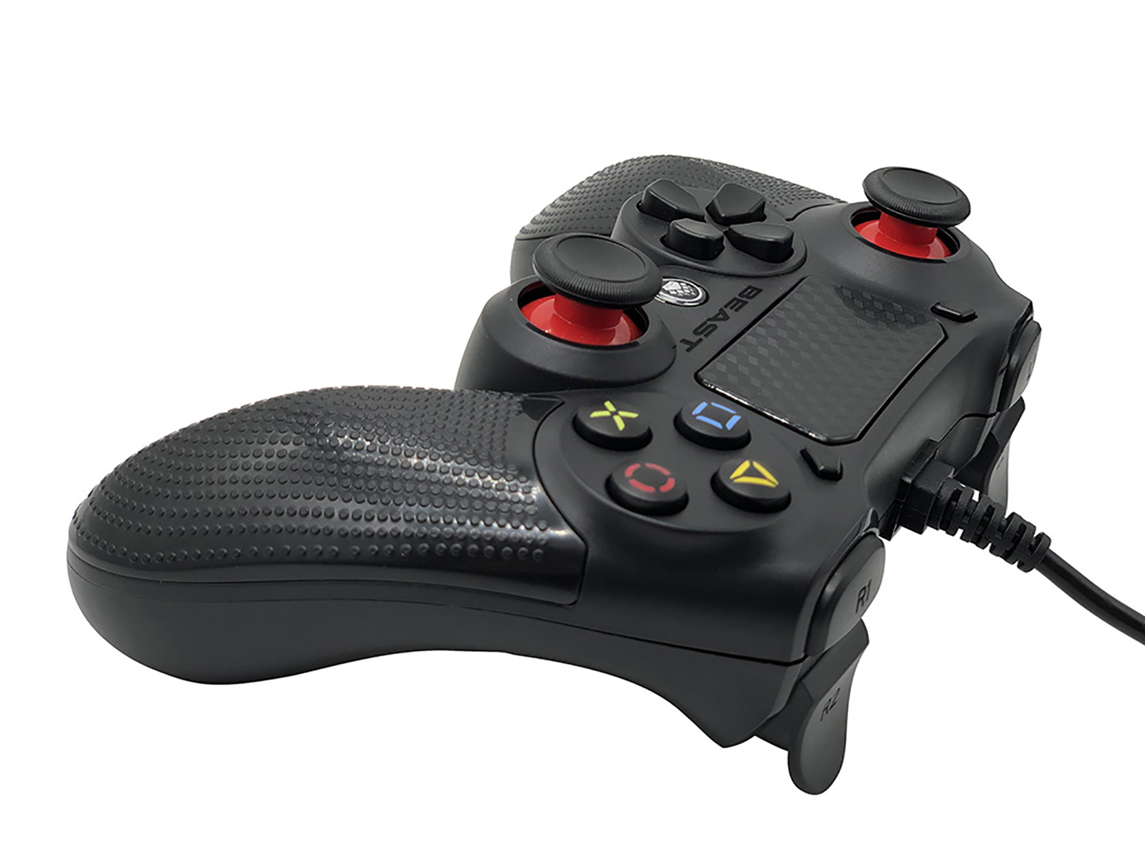 Control Alámbrico compatible Playstation y PC BEAST Play Four USB Vibración Negro