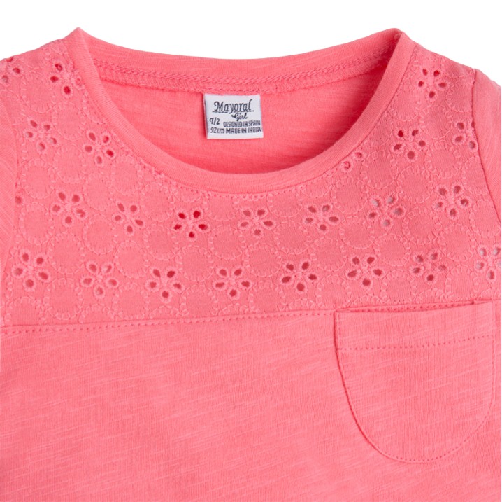 Conjunto camiseta manga corta y falda marca Mayoral para niña