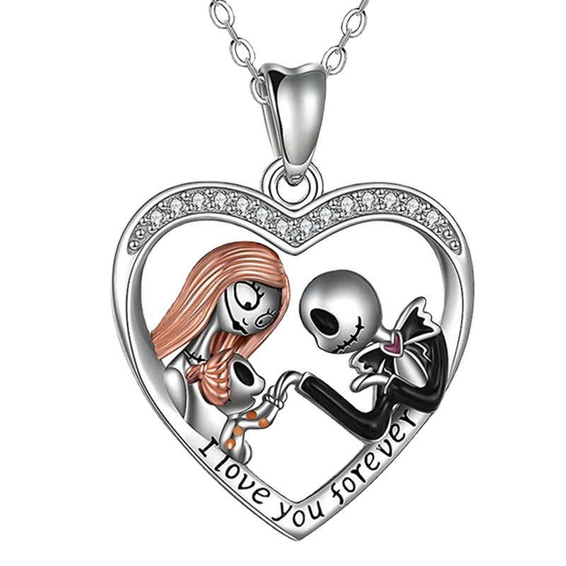 collar jack y sally en corazon del extraño mundo de jack