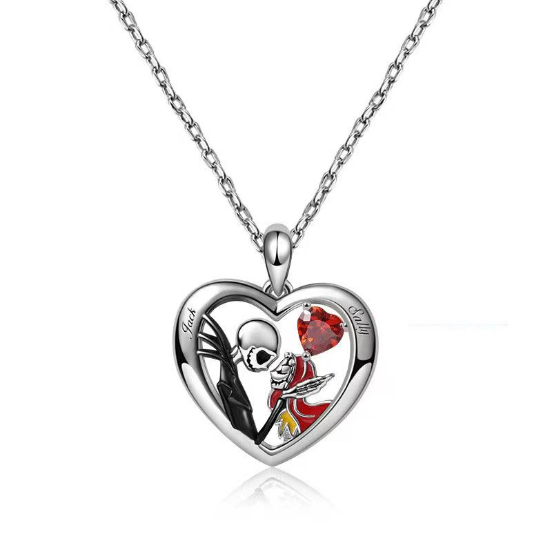 collar jack y sally en corazon del extraño mundo de jack