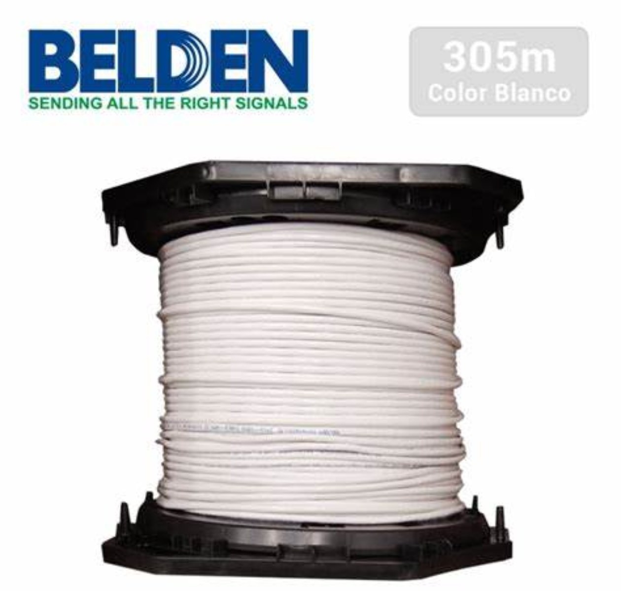 Bobina de Cable UTP Cat 6 2412 009a1000, 305 m, Blanco, Interior, 100% Cobre