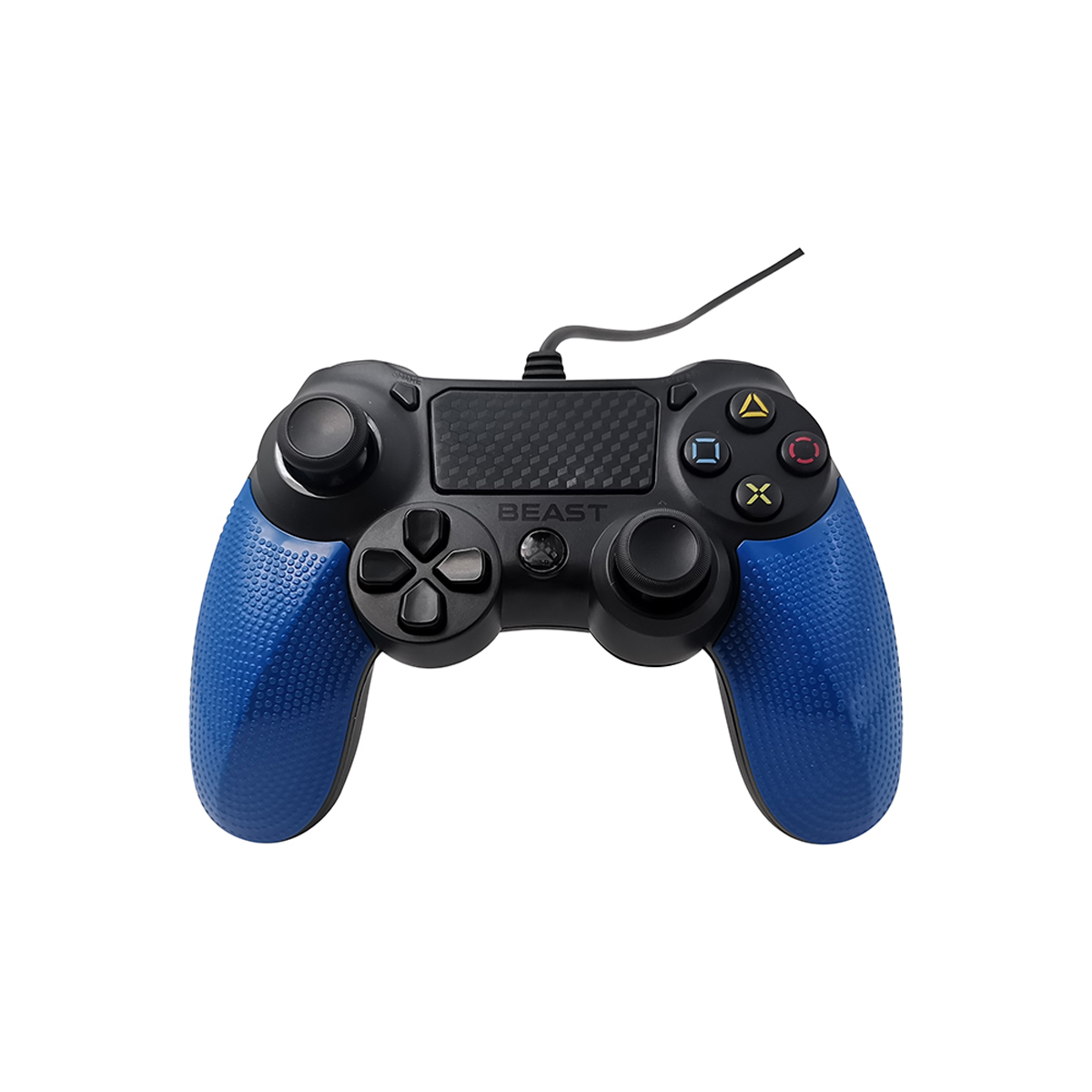Control Alámbrico compatible Playstation y PC BEAST Play Four USB Vibración Azul/Negro