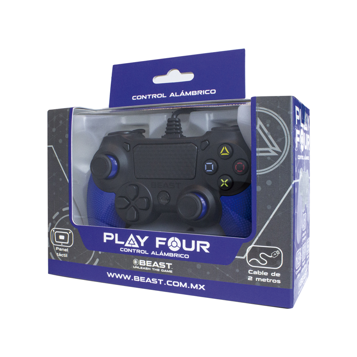 Control Ps4 Pc Bluetooth Azul y Negro Inalámbrico Play Four