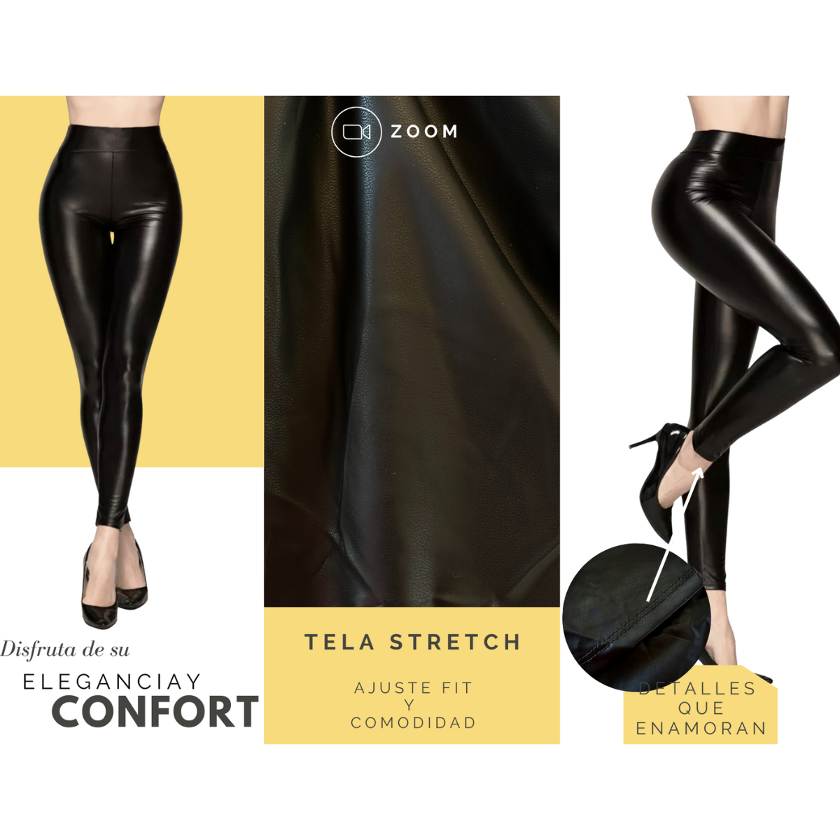 Leggins Cuero Gruesos Afelpados Malla Vinipiel Legins Mallon
