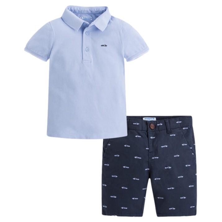 Conjunto de estampado bermudas y polo marca Mayoral para niño