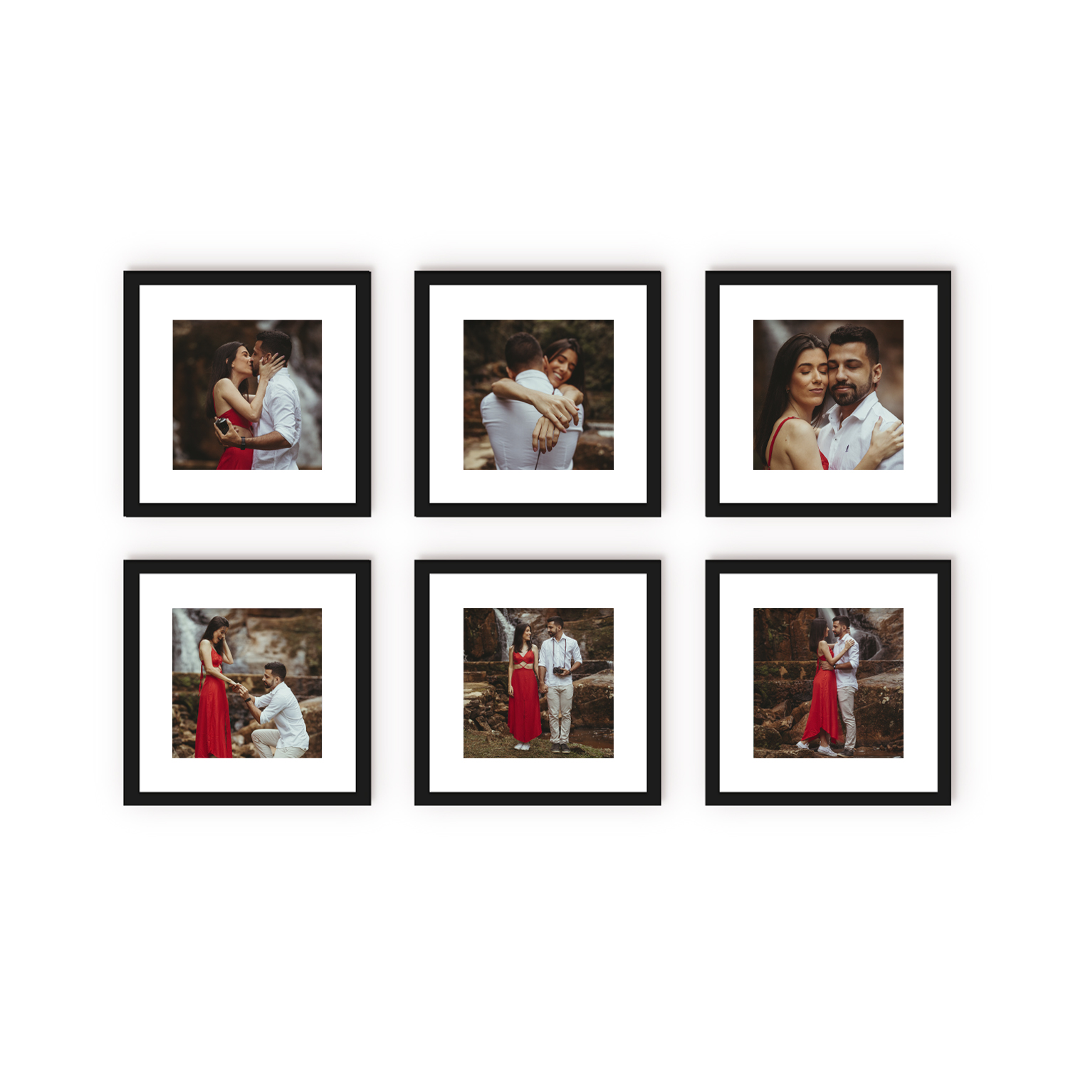 Set de 6 Marcos para fotografias PASPARTÚ FRAMES con vidrio y marialuisa