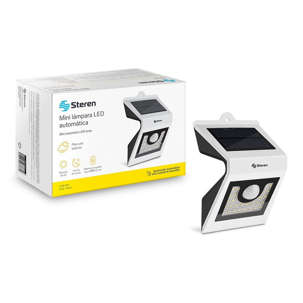 Mini Lámpara Led Sensor De Movimiento Celda Solar Steren