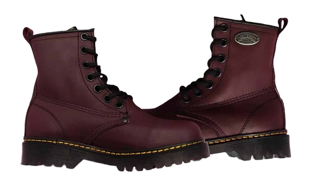 REGALO! Botas Cuero Piel Negras Vino Grunge Aestethic Hombre Mujer Joven