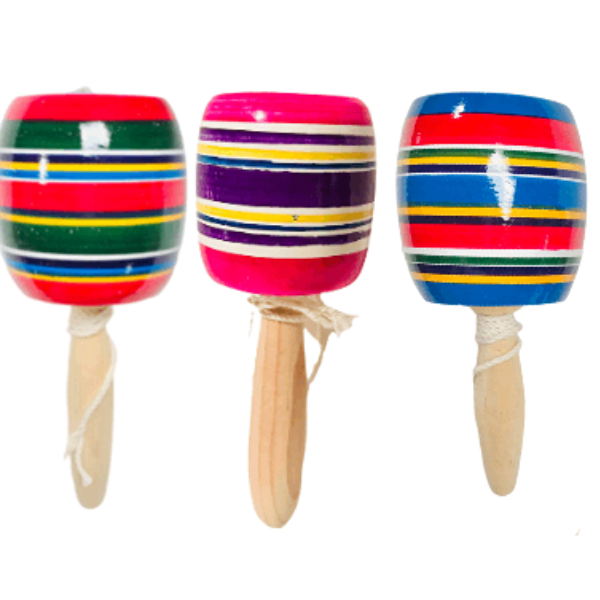 6 BALEROS DE MADERA MEXICAJA JUGUETES ARTESANALES MEXICANOS