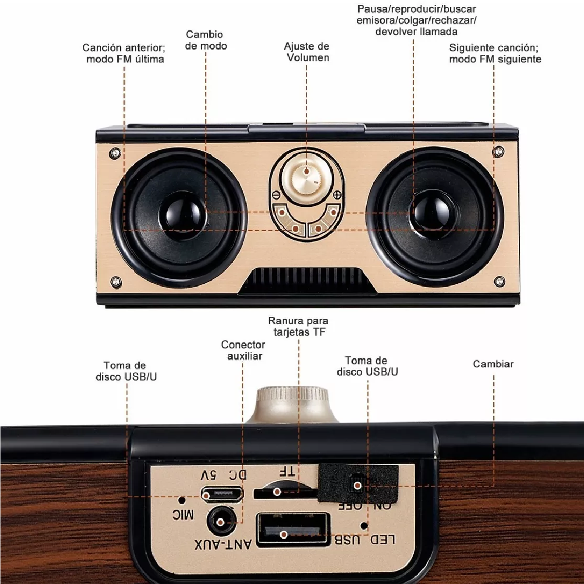 Bocina Bluetooth Portátil Altavoz Impermeable Subwoofer