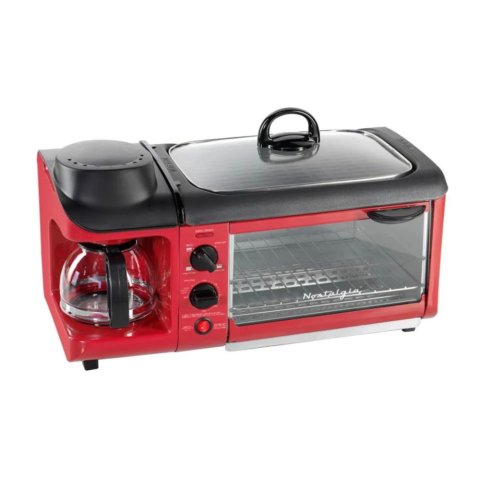 estacion 3 en 1 parrilla cafetera Horno tostador