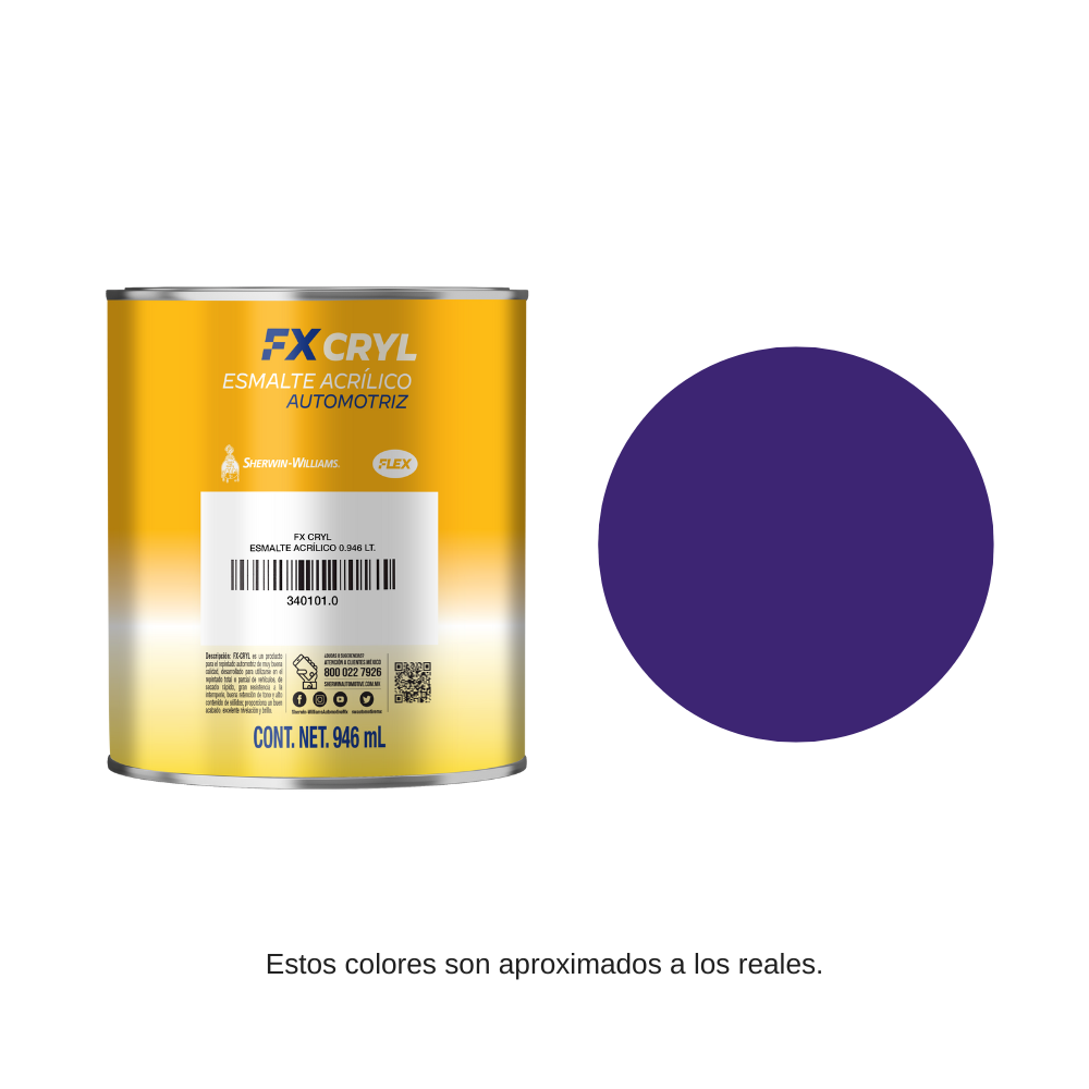 Esmalte Flex Cryl 4 Lt Color Violeta Sherwin Williams 34047410