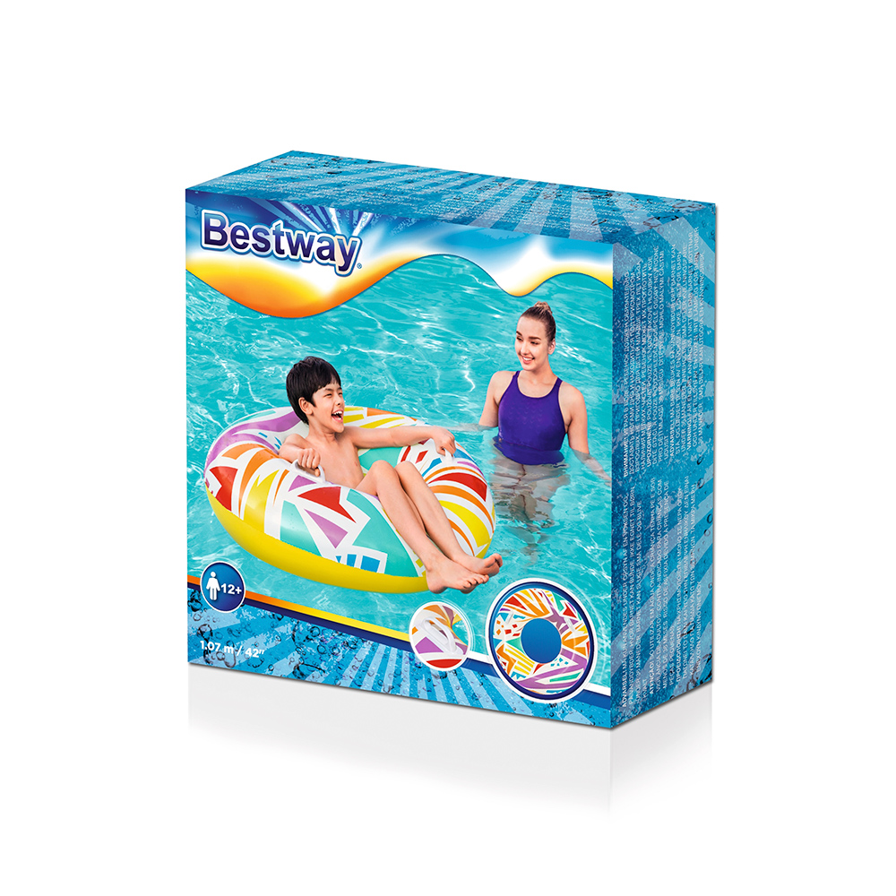 Salvavidas Inflable Dona Diseño Geométrico Flotador 107 Cm