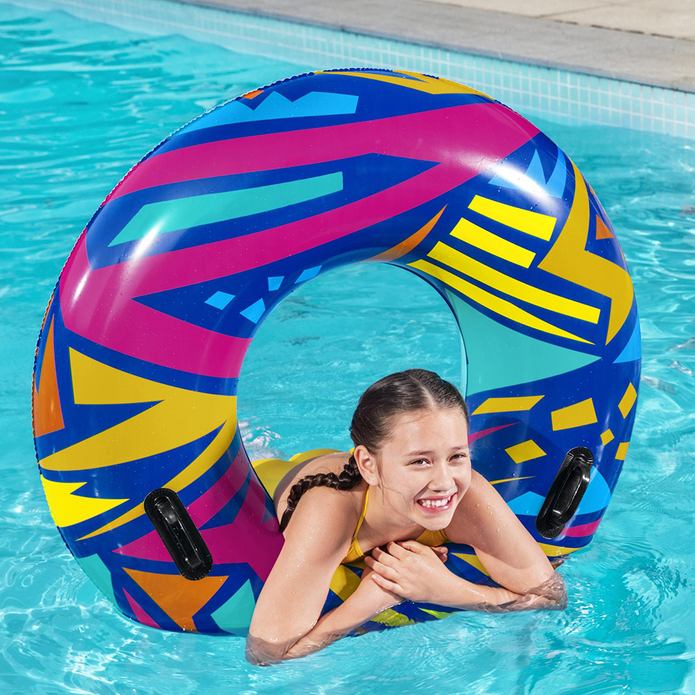 Salvavidas Inflable Dona Diseño Geométrico Flotador 107 Cm