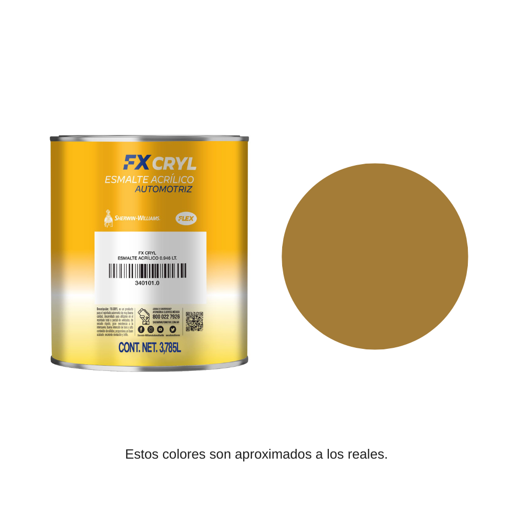 Esmalte Flex Cryl 4 Lt Color Ocre Sherwin Williams 34046640