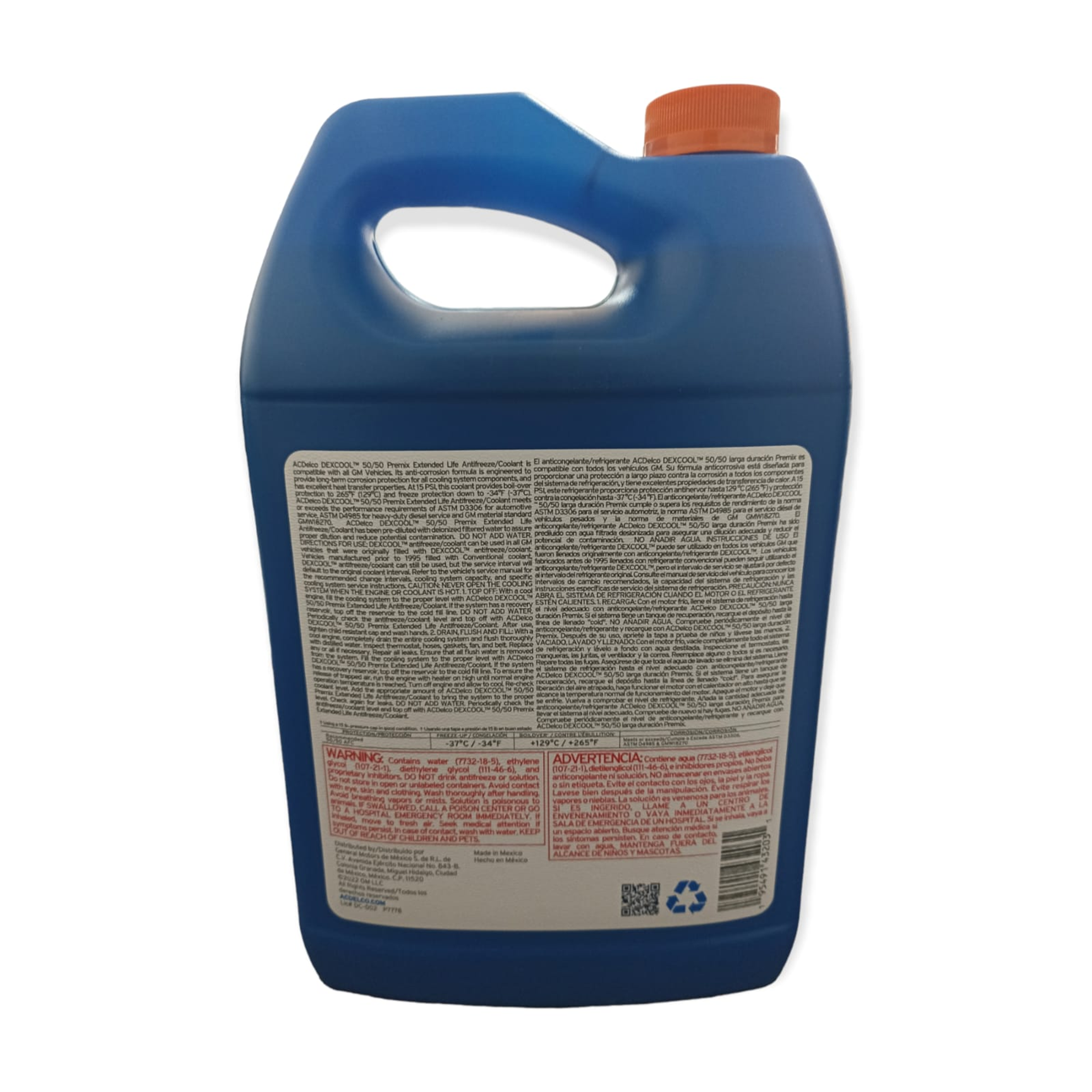 Anticongelante ACDelco Naranja 4 L Diluido