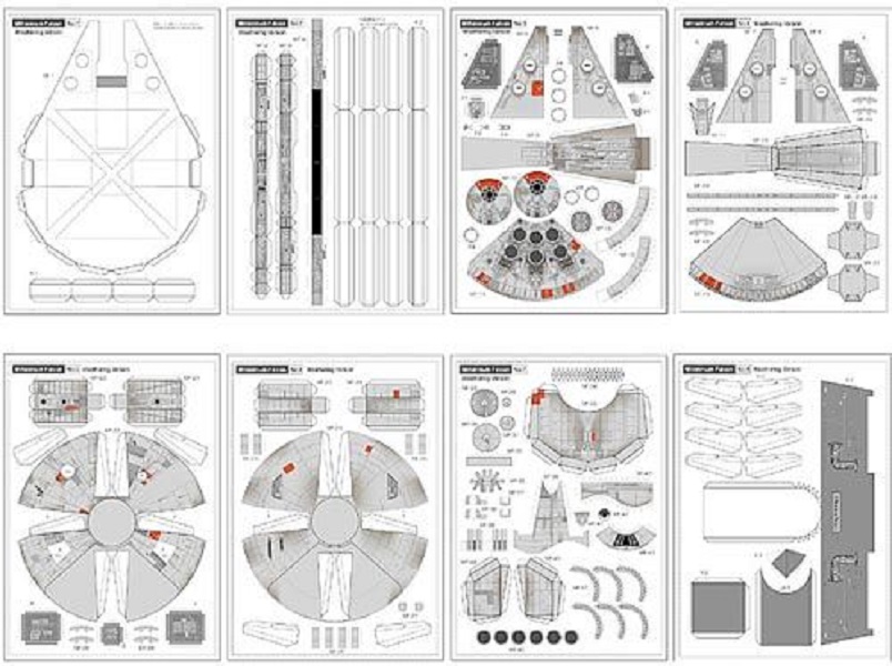Millenium Falcon Papercraft Modelo para Armar - Papercraft
