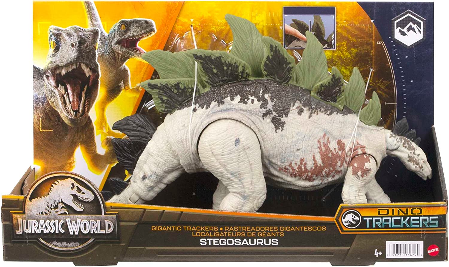 Jurassic World Dinosaurio STEGOSAURUS Dino trackers