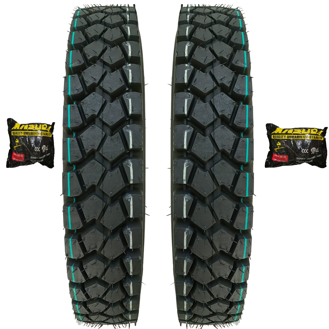 2 Llantas 4.50-12 De 8 Capas Reforzadas (580 Kg) + Camaras