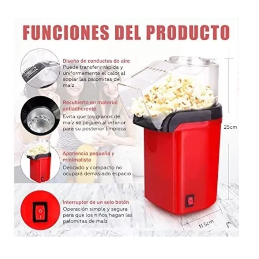 Máquina Portátil Para Hacer Palomitas De Maiz Aire Caliente