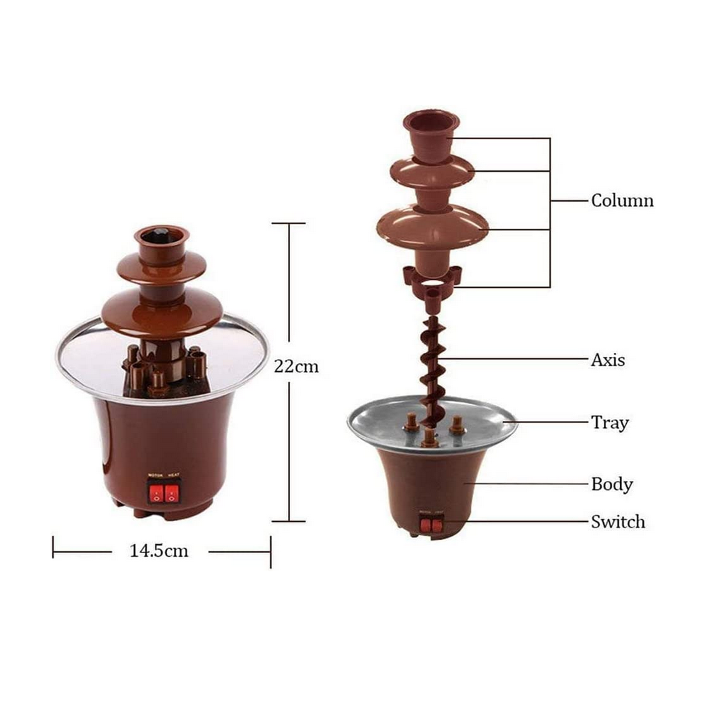 Fuente De Chocolate Fundido Tres Pisos Bombón Frutas