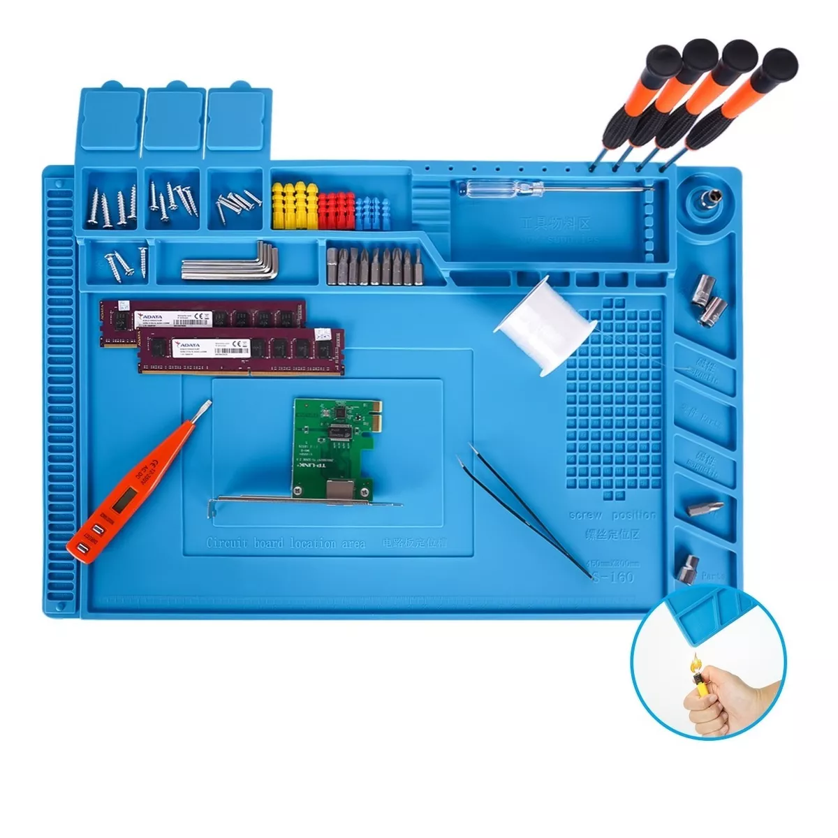 Tapete Trabajo Silicon Magnético Antiestática 45 X 30 Cm