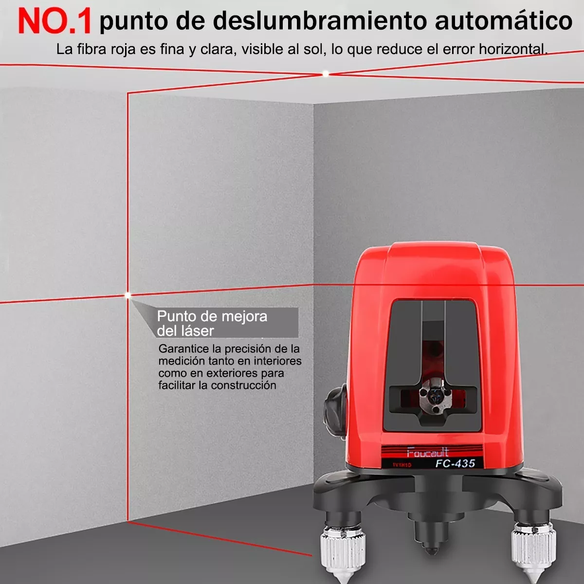 Nivel Láser Girar 360 Grados 2 Líneas Nivel 3 Autonivelante