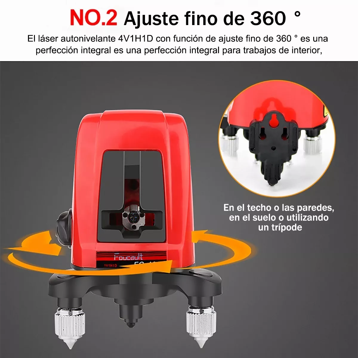 Nivel Láser Girar 360 Grados 2 Líneas Nivel 3 Autonivelante