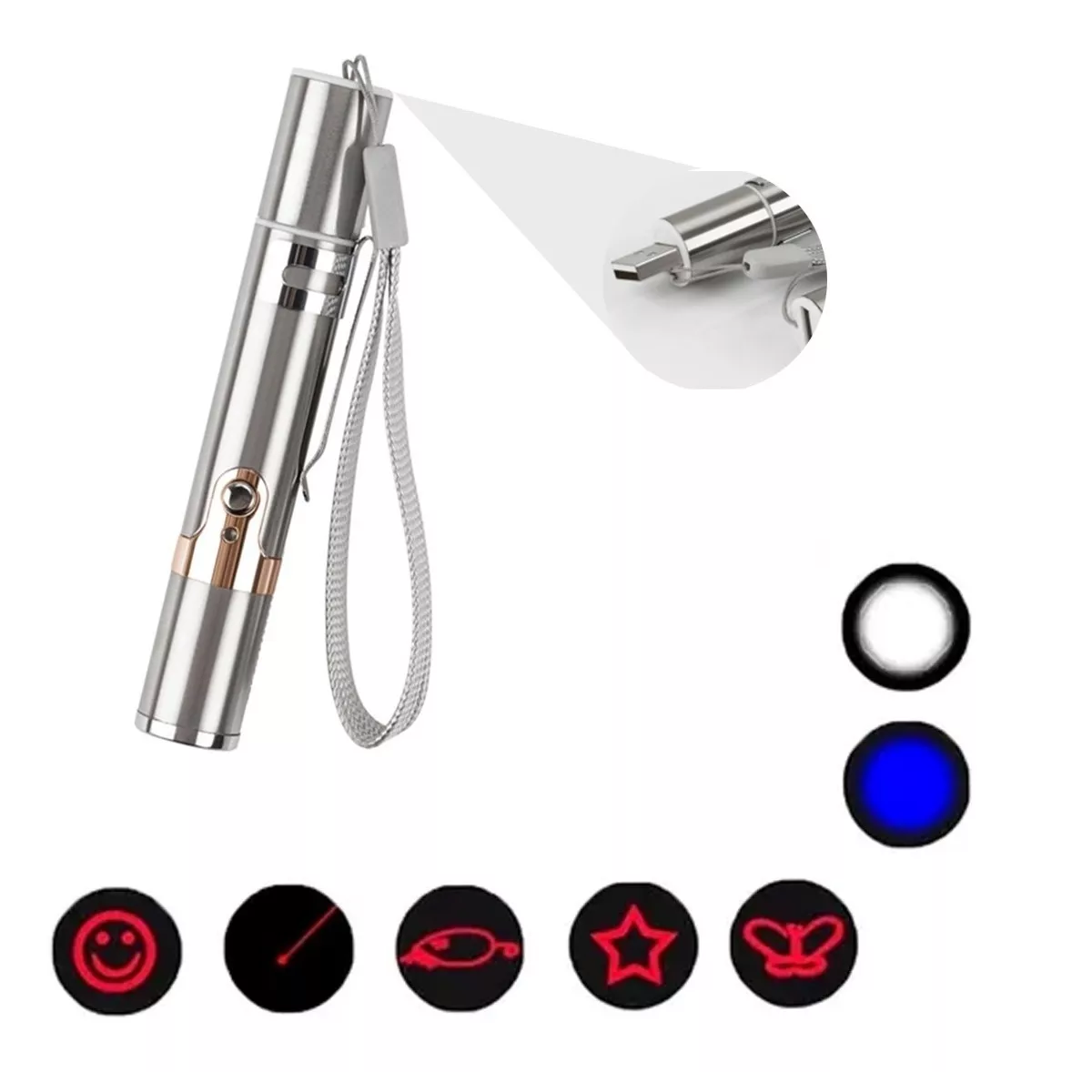 Puntero Apuntador Laser Lampara Luz Uv 3 En 1 Recargable