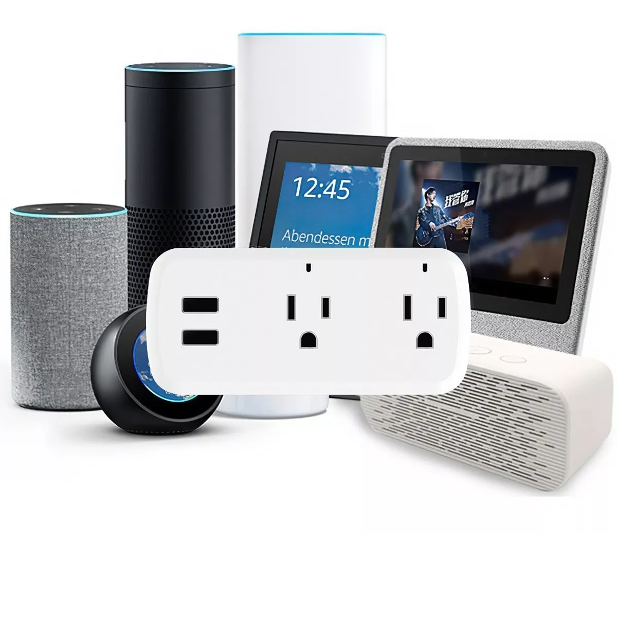 Enchufe Inteligente Wifi Smart Plug Multi Enchufe Alexa 2usb