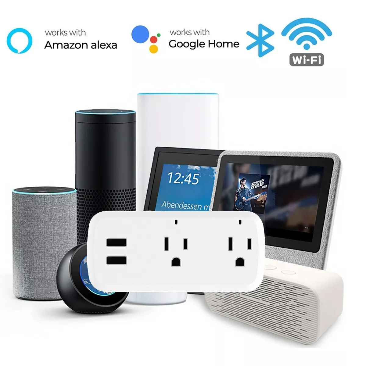 Enchufe Inteligente Wifi Smart Plug Multi Enchufe Alexa 2usb