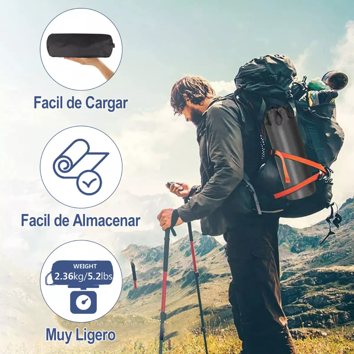 Catres Cama Para Acampar Plegable Ultraligera Portátil, 1.9m