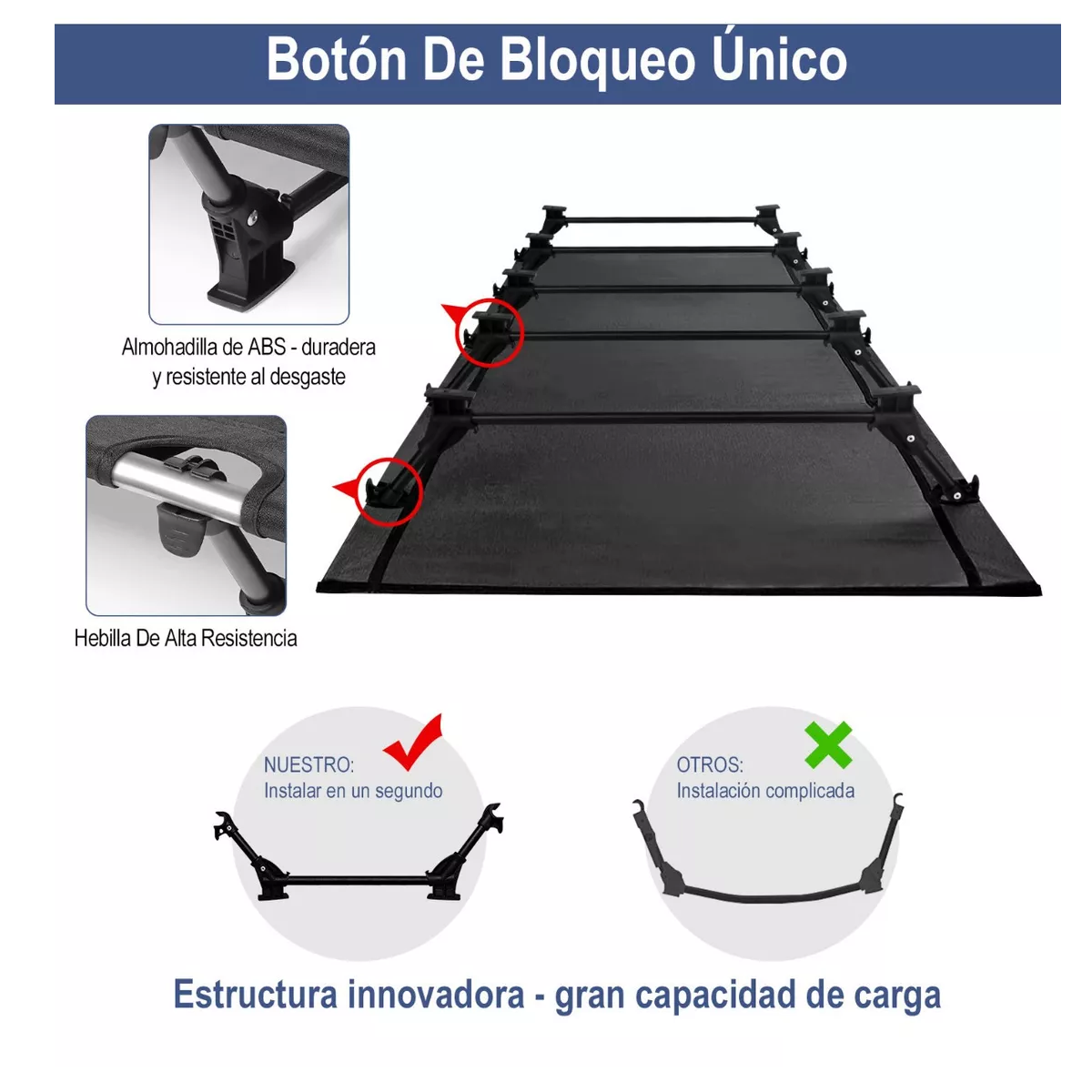 Catres Cama Para Acampar Plegable Ultraligera Portátil, 1.9m