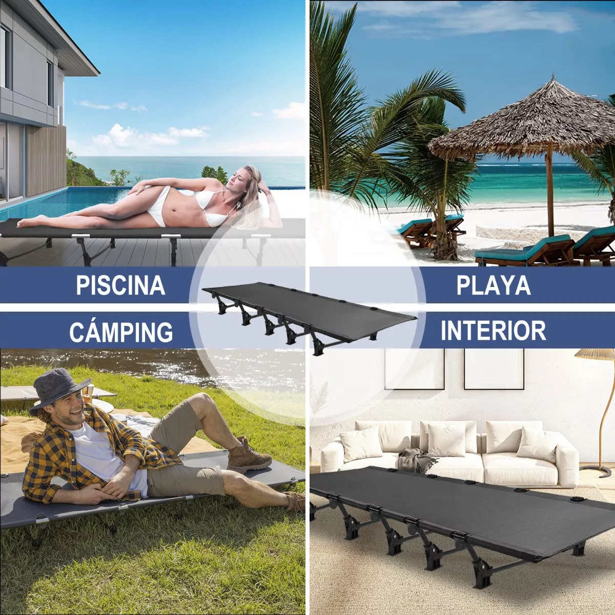 Catres Cama Para Acampar Plegable Ultraligera Portátil, 1.9m