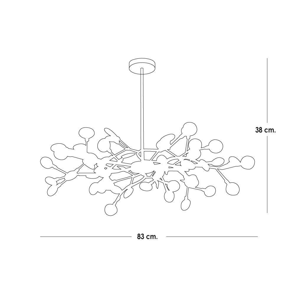 Lámpara colgante de araña 27 luces candelabro tipo luciernaga