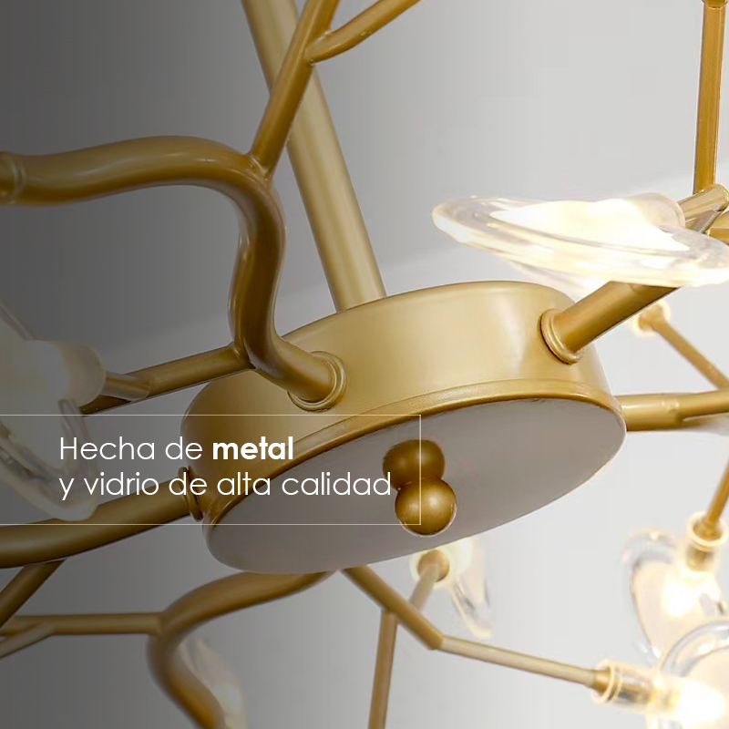 Lámpara colgante de araña 27 luces candelabro tipo luciernaga