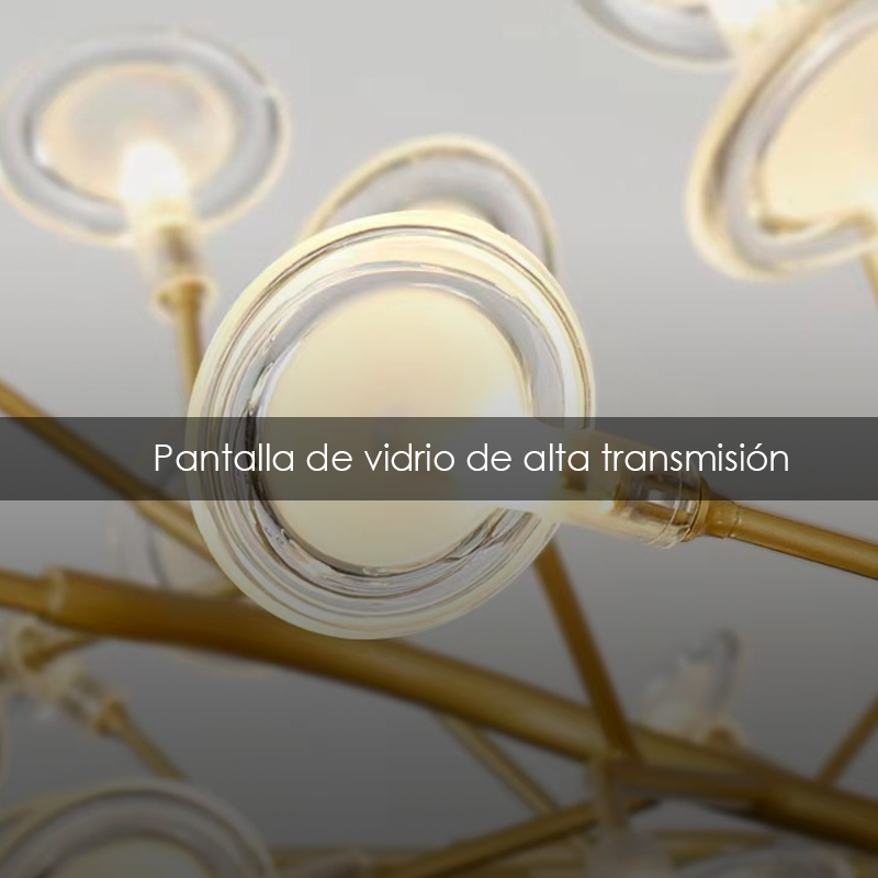 Lámpara colgante de araña 27 luces candelabro tipo luciernaga