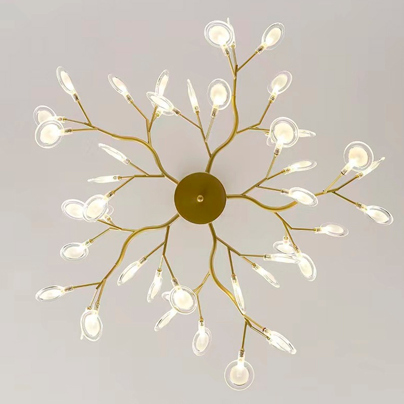 Lámpara colgante de araña 27 luces candelabro tipo luciernaga