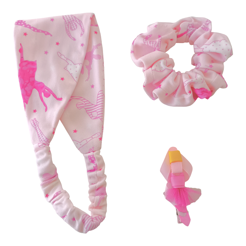 Set de ballet y bailarina, Cute as a Bug, Paquete de banda, scrunchie y broche para el cabello. 