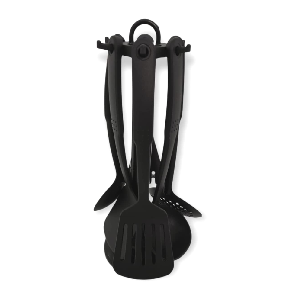 Horno Microondas 0.7P3 Boton Plata/Negro General Electric con Juego de Utensilios de Cocina con Carrusel