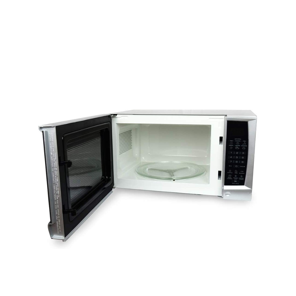 Horno Microondas 0.7P3 Boton Plata/Negro General Electric con Juego de Utensilios de Cocina con Carrusel